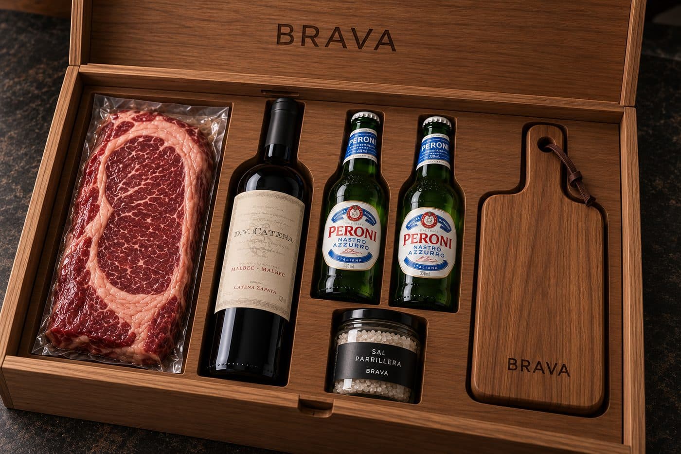 Caja premium para un restaurante de carnes: caso BRAVA — caja corporativa personalizada para BRAVA — foto 2
